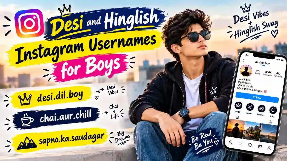 Desi and Hinglish Instagram Usernames for Boys